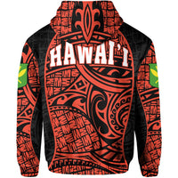 Polynesian Kanaka Maoli Hawaii Zip Hoodie Orange Gel Style - Polynesian Pride