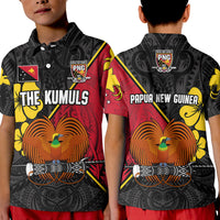 The Kumuls PNG Polo Shirt KID Papua New Guinea Polynesian Dynamic Style Black LT14 Kid Black - Polynesian Pride