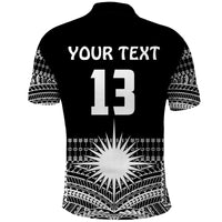 (Custom Text and Number) Marshall Islands Polo Shirt Best Tattoo Version Black LT13 - Polynesian Pride