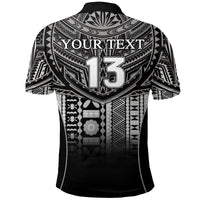 Custom Fiji Faithful Polo Shirt Version Black Custom Text and Number LT13 - Polynesian Pride