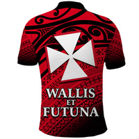 Uvea Chiefdom Wallis et Futuna Polo Shirt Polynesian Pattern and Flag LT13 - Polynesian Pride