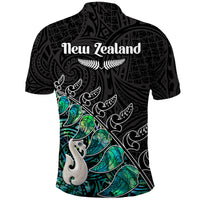 New Zealand Maori Polo Shirt Fern and Manaia Version Black LT13 - Polynesian Pride