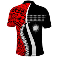 Marshall Islands Polo Shirt Simple Pattern Version Red LT13 - Polynesian Pride