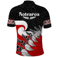Waitangi Polo Shirt Aotearoa Maori Pattern Mix Fern and Manaia Koru LT13 - Polynesian Pride