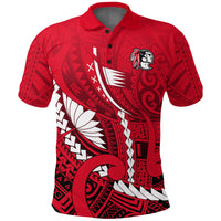 Kahuku Shool Polo Shirt Enthusiasm Red Raiders LT13 Unisex Red - Polynesian Pride