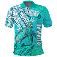 Hawaiian Islands Polo Shirt Turtle Mix Hawaii Polynesian LT13 Unisex Blue - Polynesian Pride