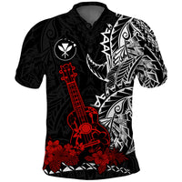 Custom Hawaii Polynesian Polo Shirt Red Ukulele LT13 - Polynesian Pride