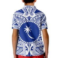 Chuuk Flag Polo Shirt KID Micronesia Style Blue LT13 - Polynesian Pride
