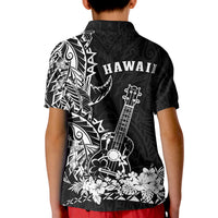 Hawaii Polynesian Polo Shirt KID White Ukulele LT13 - Polynesian Pride