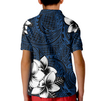 Hawaiian Plumeria Tribal Polynesian Polo Shirt Blue RLT14 - Polynesian Pride