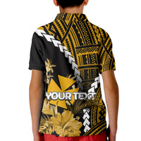 (Custom Personalised)Wallis and Futuna Polo Shirt KID Polynesian Style Gold Color LT6 - Polynesian Pride