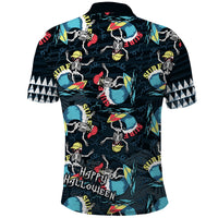 Hawaii Skeleton Surf Polo Shirt Halloween Hawaiian Tribal LT13 - Polynesian Pride