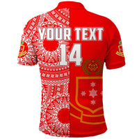 (Custom Text and Number) Kolisi Tonga High School Polo Shirt Class Of Year Tongan Ngatu Pattern LT14 - Polynesian Pride