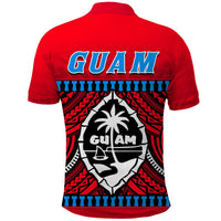 Guam Chamorro Polo Shirt Latte Stone Red Polynesian Haligi LT13 - Polynesian Pride