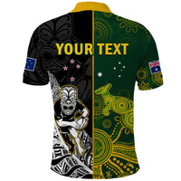 Custom Australia Rugby Mix Aotearoa Rugby Polo Shirt Wallabies All Black Special Version LT14 - Polynesian Pride