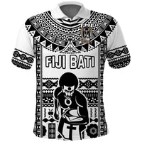 Custom Text and Number Fiji Rugby Polo Shirt Pacific The Bati Black Fijian Tapa LT14 - Polynesian Pride