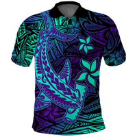 Custom Polynesian Polo Shirt Purple Paradise Hawaiian Tribal Hammerhead Shark LT14 - Polynesian Pride