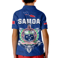 Toa Samoa Rugby Polo Shirt KID Siamupini Proud Blue LT13 - Polynesian Pride