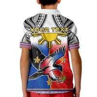Custom Philippines Polo Shirt KID Polynesian Filipino Pattern With Eagle LT14 - Polynesian Pride