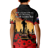 New Zealand Anzac Polo Shirt KID Maori Camouflage Mix Poppies We Will Remember Them LT14 - Polynesian Pride
