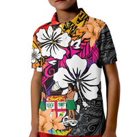 (Custom Text and Number) Fiji Tie Dye Polo Shirt Polynesian Tribal Creative Tropical Flowers LT13 - Polynesian Pride