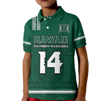 (Custom Text and Number) Hawaii Football Polo Shirt Kakau Rainbow Warriors Helmet Go Bows LT14 - Polynesian Pride