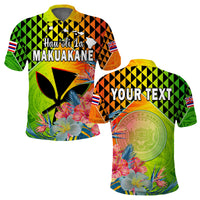 Custom Happy Hawaii Fathers Day Polo Shirt Hawaiian Tribal Kanaka Maoli Hibiscus LT14 Adult Reggae - Polynesian Pride