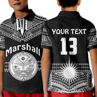 (Custom Text and Number) Marshall Islands Polo Shirt KID Best Tattoo Version Black LT13 Unisex Black - Polynesian Pride
