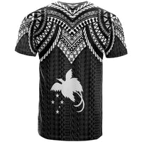 Papua New Guinea Custom T Shirt Polynesian Armor Style Black - Polynesian Pride