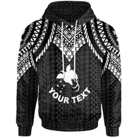 Papua New Guinea Custom Hoodie Polynesian Armor Style Black Unisex Black - Polynesian Pride