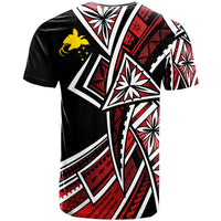 Papua New Guinea T Shirt Tribal Flower Special Pattern Red Color - Polynesian Pride