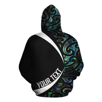 Maori Manaia Paua Shell Zip Hoodie Customized Circle Style - Polynesian Pride