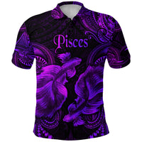 Pisces Zodiac Polynesian Polo Shirt Unique Style Purple LT8 - Polynesian Pride