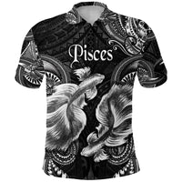 Custom Pisces Zodiac Polynesian Polo Shirt Unique Style Black LT8 - Polynesian Pride