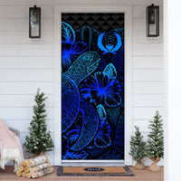 Pohnpei Door Cover Turtle Hibiscus Blue - Polynesian Pride