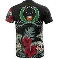 Pohnpei T Shirt Pohnpei Flag Hibiscus Palm Leaves - Polynesian Pride