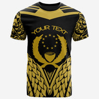 Pohnpei T Shirt Unique Eagle Feather Texture Black Yellow Unisex Black Yellow - Polynesian Pride