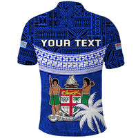 Custom Fiji Coat Of Arms Polo Shirt Polynesian Tapa Palm Tree LT9 - Polynesian Pride