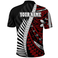 Custom Mate Maa Tonga Mixed Aotearoa Kiwis Rugby Polo Shirt Silver Fern Mixed Polynesian Style LT9 - Polynesian Pride