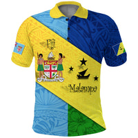 Custom Malampa Fiji Day Polo Shirt Polynesian Line Arty Style LT9 Adult Yellow - Polynesian Pride