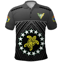 Custom The Kukis Polo Shirt Cook Islands Rugby Black Custom Text and Number LT13 - Polynesian Pride