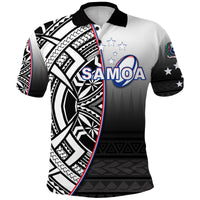 Custom Manu Samoa Rugby Polo Shirt Impressive Version Black Custom Text and Number - Polynesian Pride