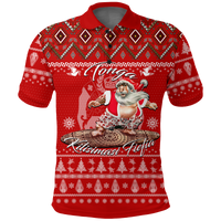 Custom Tonga Christmas Kilisimasi Fiefia Santas Polynesia Polo Shirt LT2 - Polynesian Pride
