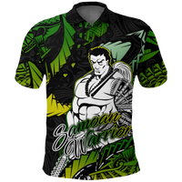 Samoan Warrior Pride Samoa Polynesia Polo Shirt LT2 BLACK - Polynesian Pride