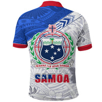 Samoa Rugby Polo Shirt Spirit Manu Samoa White - Polynesian Pride