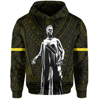 Polynesian Queen Liliuokalani Flag of Hawaii Hoodie Yellow - Polynesian Pride