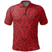 Unisex Polynesian Culture Red Polo Shirt - Polynesian Pride