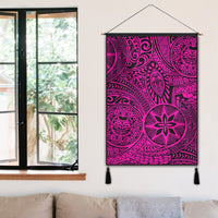 Polynesian Hawaiian Style Tribal Tattoo Pink Hanging Poster - AH Hanging Poster 50 x 75 cm Cotton And Linen - Polynesian Pride