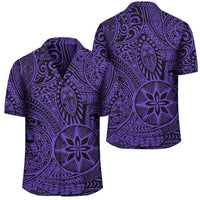 Polynesian Hawaiian Style Tribal Tattoo Violet Hawaiian Shirt Unisex Black - Polynesian Pride