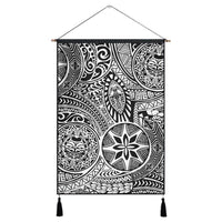 Polynesian Hawaiian Style Tribal Tattoo White Hanging Poster - AH Hanging Poster 43 x 65 cm Cotton And Linen - Polynesian Pride